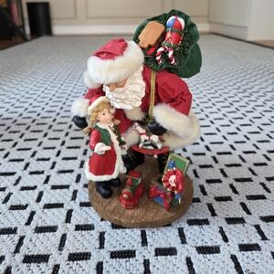 Christmas Fantasy Ltd. Santa Claus and Little Girl Figurine, Vintage